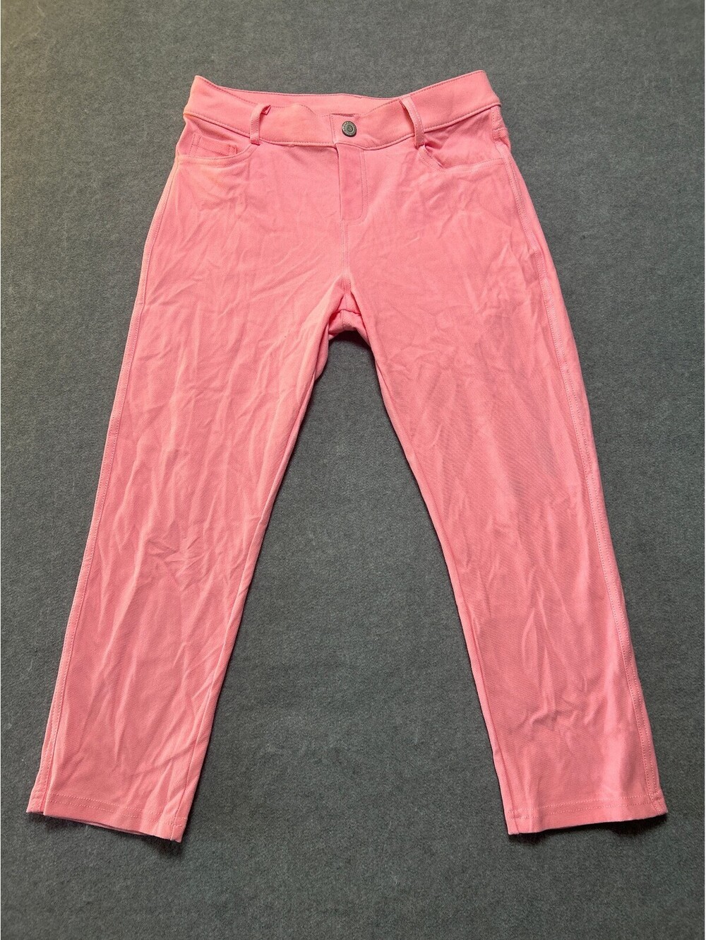 Yelete Pink Pull On Stretch Skinny Pants Womens Medium Cropped Jeggings Casual
